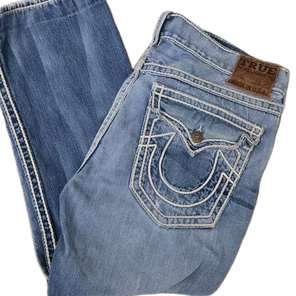 Vintage True Religion Deadwood Ropestitch Jeans Size 38 Designer Flap Pocket
